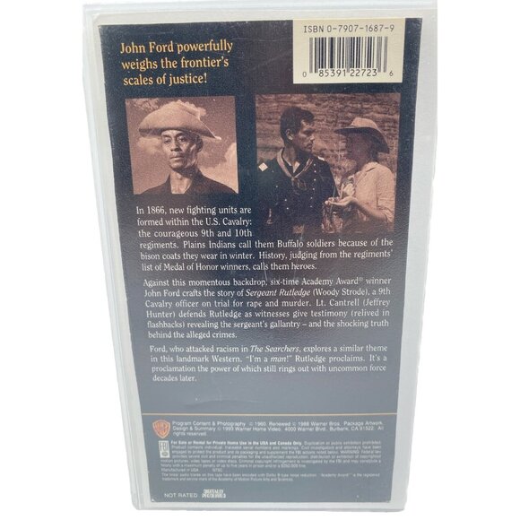 Sergeant Rutledge VHS 1993 Rental Case John Ford Jeffrey Hunter Western Crime - Picture 3 of 10